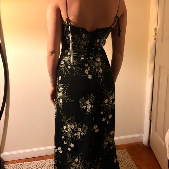 Reformation Black Floral Strapless Dress - Picture 2 of 3